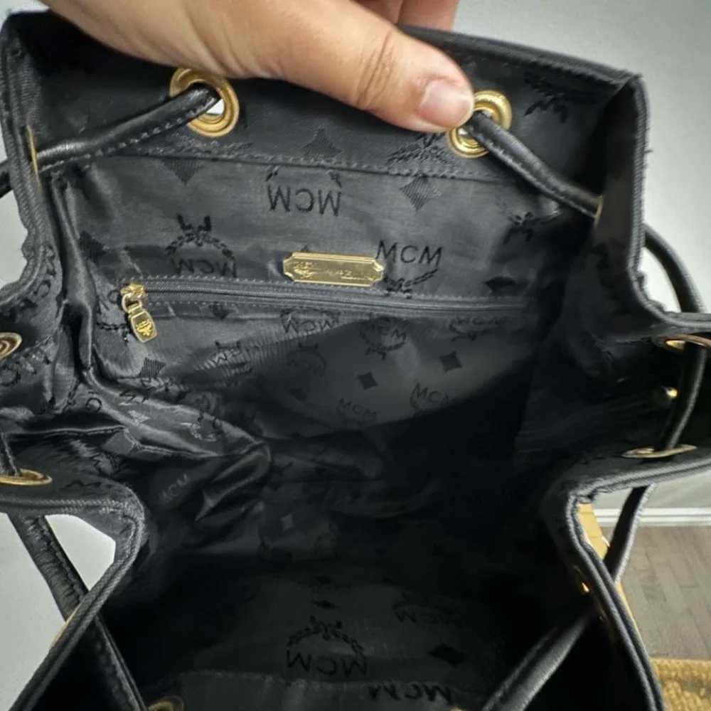 NWOT MCM Nylon Drawstring Backpack EUC